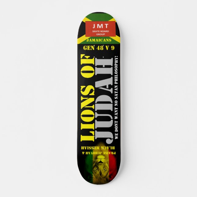 Skate LIÕES DE JUDAH JMT skateboard, deck de 7¾" (Frente)