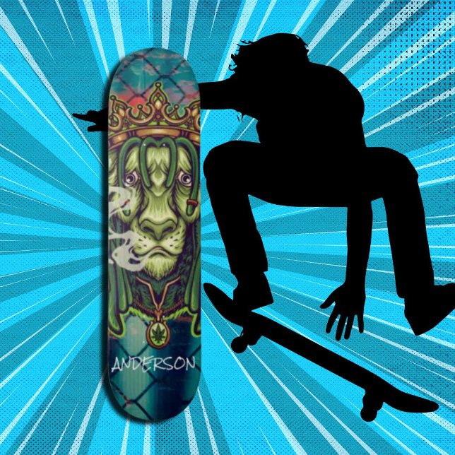 Skate LION WEED KING Personalizado (Original and best online Zazzle skateboard shop- Urban Warrior)