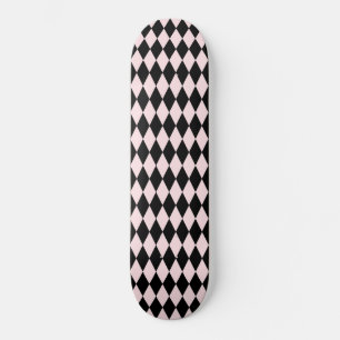 Skate Listra Preta e Rosa Claro Padrão Mínimo Abstrato
