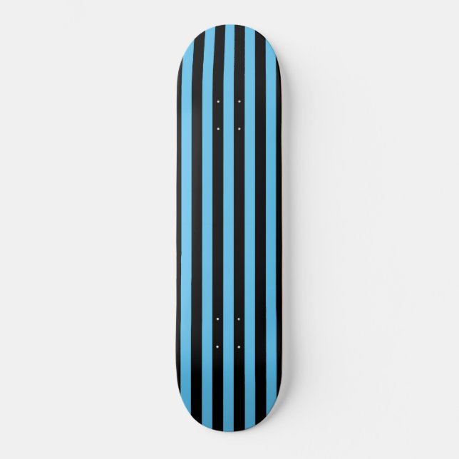 Skate Listrado Vertical Azul Céu e Preto (Frente)