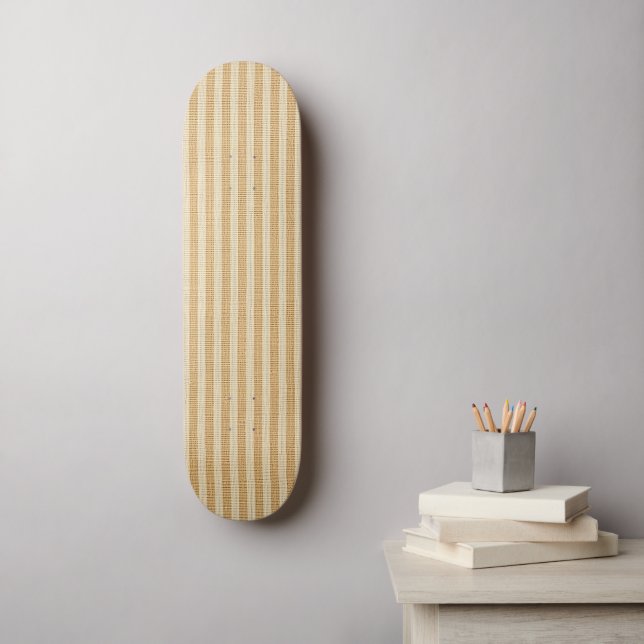Skate Listras Amarelas Pálidas Tecido com Padrão Entrela (Arte de parede)