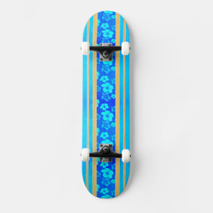 Skate Listras azuis de Honu do hibiscus