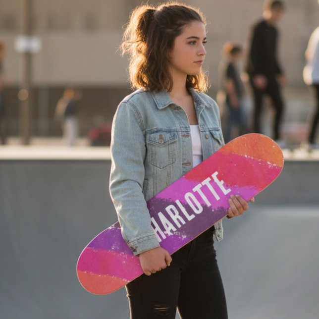 Skate Listras de Arco-íris Nome Personalizado Personaliz (Criador carregado)
