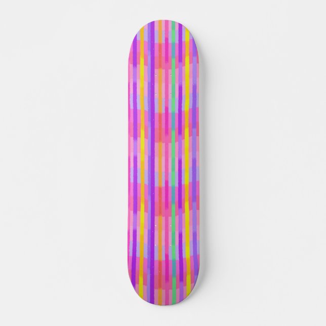 Skate Listras de Arco-íris Pastel Fofo (Frente)