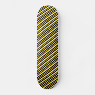 Skate Listras de Arco-Íris Preto e Amarelo Branco
