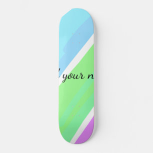 Skate Listras rosa azul verde adicionar nome mensagem de