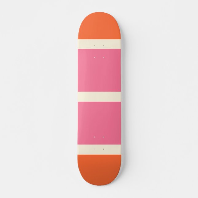 Skate Listras Simples em Rosa, Laranja e Creme (Frente)