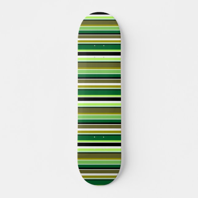 Skate Listras verdes brancas fofas (Frente)