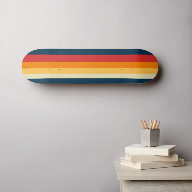 Skate listras vermelhas, azuis, laranja e amarelas (Arte de parede (Horz))
