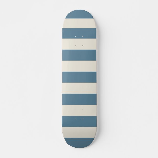 Skate Listras Verticais Azuis e Creme (Frente)
