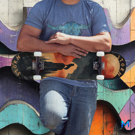 Skate Lobo de Howling no Pico de Moonlit, Retro Selvagem