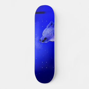 Skate Lobo de madeira do urro na noite de Lite da neve