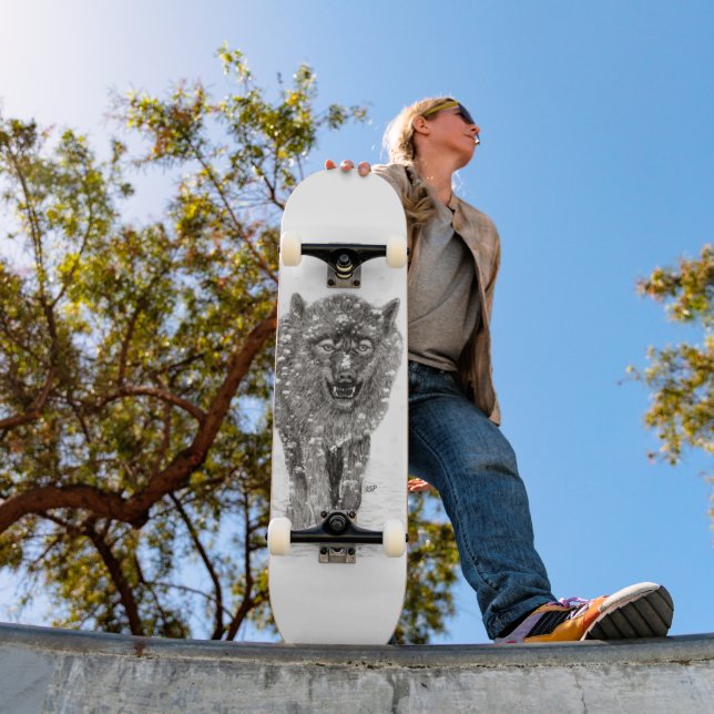 Skate Lobo Negro Zangado na Neve, inverno selvagem (Ao ar livre 1)