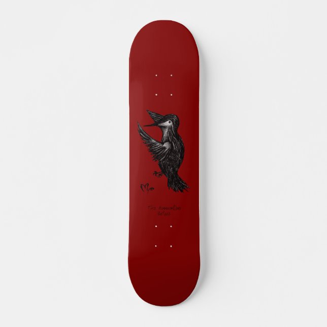 Skate Logotipo do Hummingbird Vermelho (Frente)