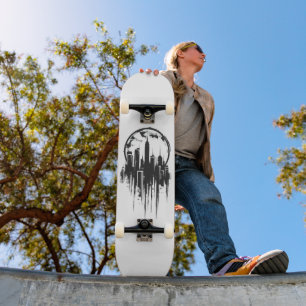 Skate Logotipo Monocromático de Paisagem Urbana
