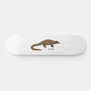 Skate Long-tailed pangolin cartoon illustration