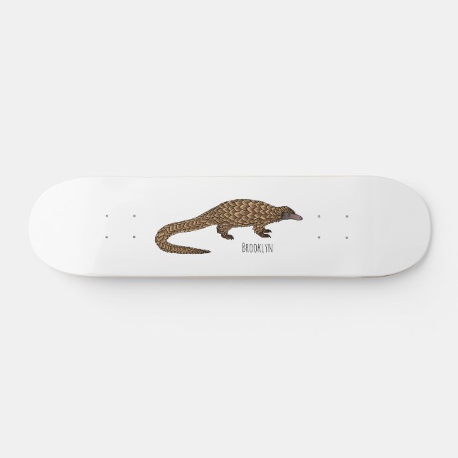 Skate Long-tailed pangolin cartoon illustration (Horz)