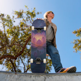 Skate Lótus Cósmico Florescendo no Céu Noturno