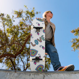 Skate Love Heart Modern Pattern