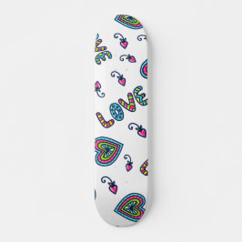Skate Love Heart Modern Pattern