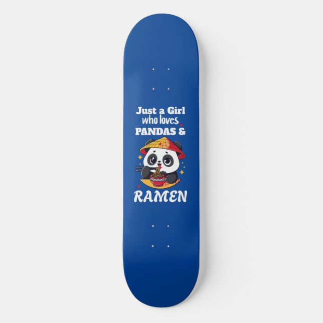 Skate Love Pandas and Ramen (texto branco) (Frente)