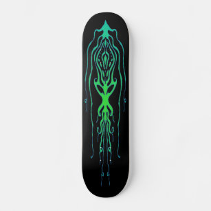 Skate Lula de Tatuagem de Octopus Tribal - verde em pret