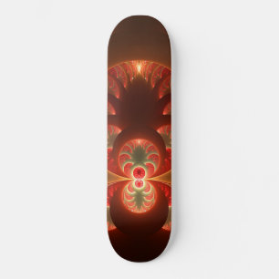 Skate Luminoso fractal moderno laranja vermelho abstrato