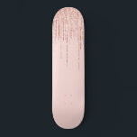 Skate Lúpulo Rosa Rosa Rosa Dourada Frente Brilhante Bri<br><div class="desc">Este impressão de luxo e glamouroso é o design perfeito para a na moda e a moda. Ele apresenta uma cortina de borda brilhante rosa cintilante com falso brilho em cima de um simples fundo rosa pincelado. É um elegante, chic, trendy, e moderno design de bling com uma vibração de...</div>
