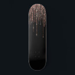 Skate Luxury Black Rose Gold Sparkly Glitter Fringe<br><div class="desc">This glamorous and luxury print is the perfect design for the stylish and trendy woman. It features a faux sparkly rose gold glitter fringe curtain with faux glitter typography on top of a simple black background. It's an elegant, chic, trendy, and modern bling design with a Hollywood vibe! ***IMPORTANT DESIGN...</div>