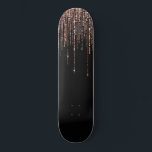Skate Luxury Black Rose Gold Sparkly Glitter Fringe<br><div class="desc">This glamorous and luxury print is the perfect design for the stylish and trendy woman. It features a faux sparkly rose gold glitter fringe curtain with faux glitter typography on top of a simple black background. It's an elegant, chic, trendy, and modern bling design with a Hollywood vibe! ***IMPORTANT DESIGN...</div>