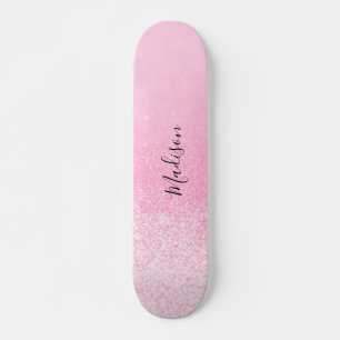 Skate Luzes brilhantes cor-de-rosa personalizadas