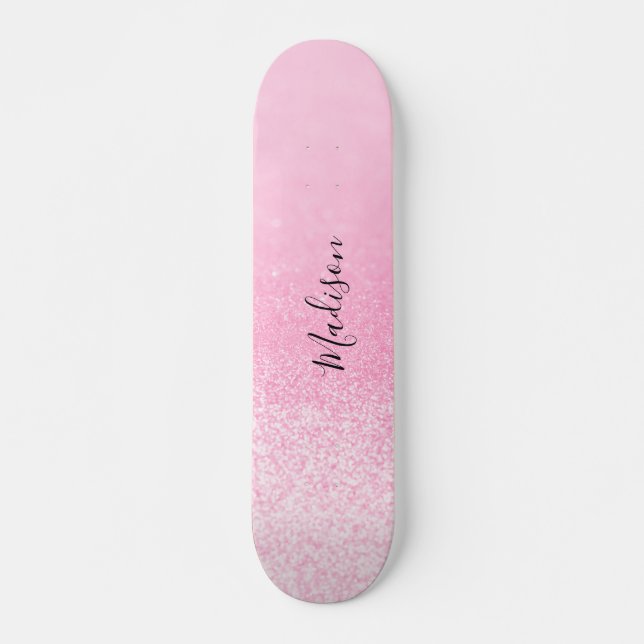 Skate Luzes brilhantes cor-de-rosa personalizadas (Frente)