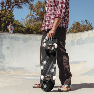 Skate Luzes de brilho preto e branco