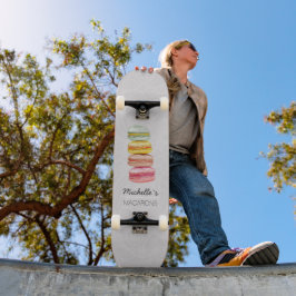 Skate Macarões Franceses pintados à mão