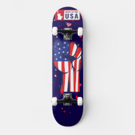 Skate Made in USA Flag Fist Patriotic Complete 