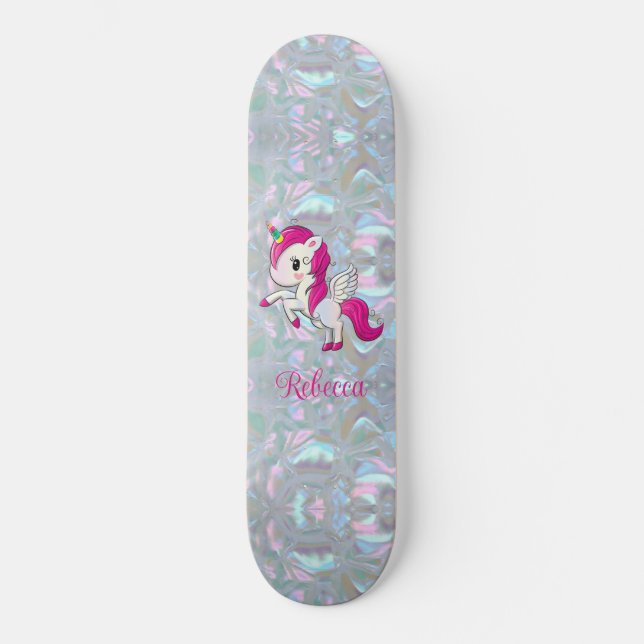 Skate Mãe de Pérola de Moça Minúscula Personalizada (Frente)