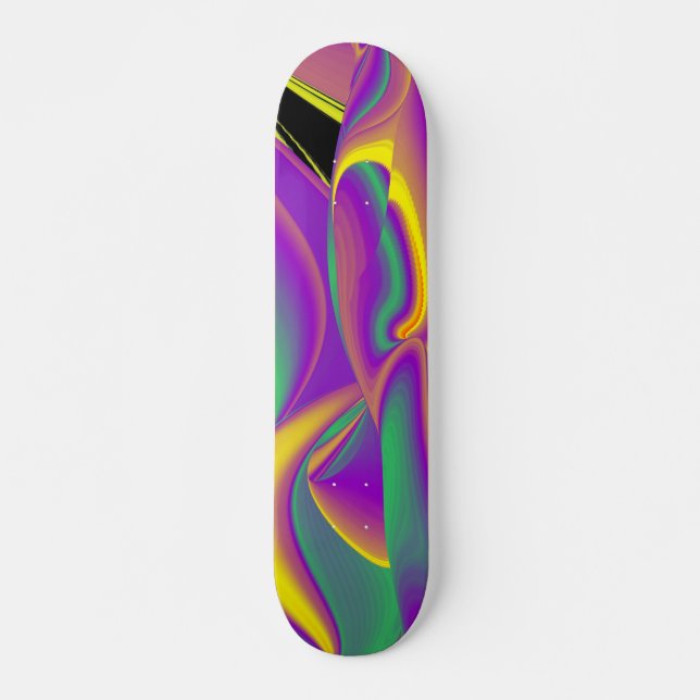 Skate Magia das cores, Abstrato 3D Rainbowart (Frente)