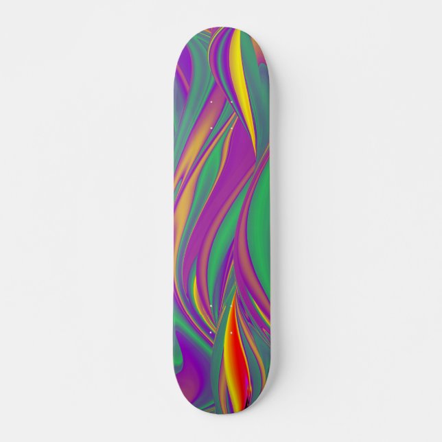 Skate Magia das cores, Abstrato 3D Rainbowart (Frente)