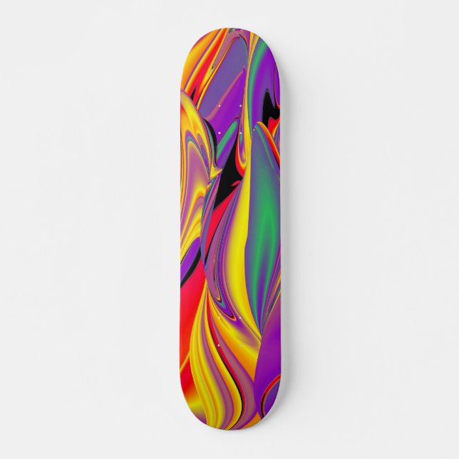 Skate Magia das cores, Abstrato 3D Rainbowart (Frente)