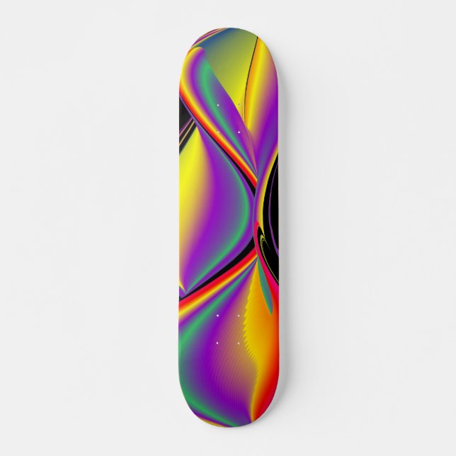 Skate Magia das cores, Abstrato 3D Rainbowart (Frente)
