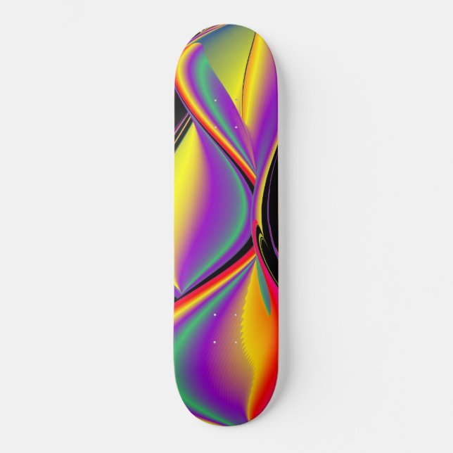 Skate Magia das cores, Abstrato 3D Rainbowart (Frente)