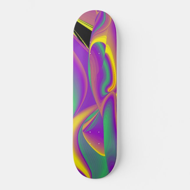 Skate Magia das cores, Abstrato 3D Rainbowart (Frente)