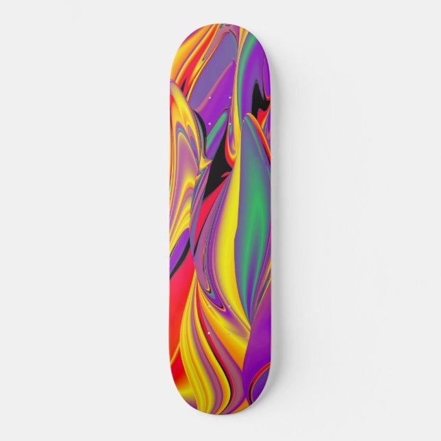 Skate Magia das cores, Abstrato 3D Rainbowart (Frente)
