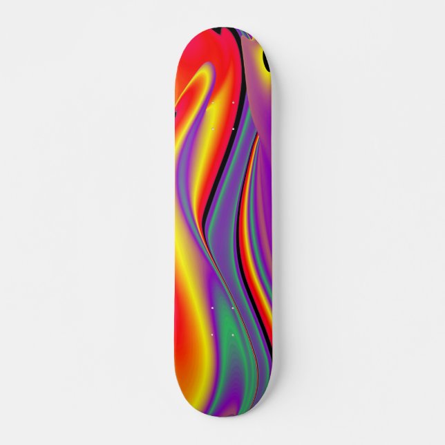 Skate Magia das cores, Abstrato 3D Rainbowart (Frente)