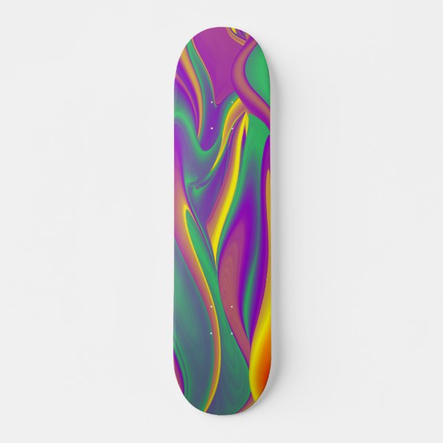 Skate Magia das cores, Abstrato 3D Rainbowart (Frente)