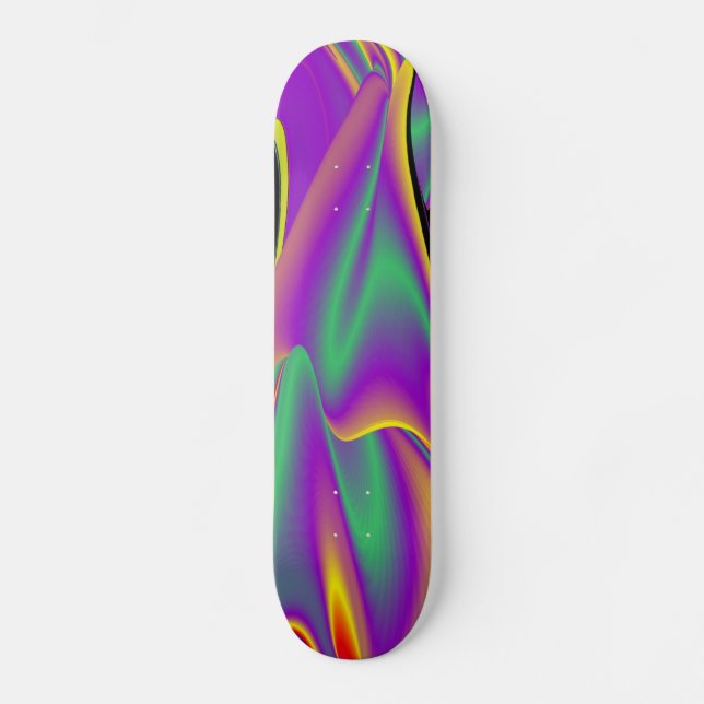 Skate Magia das cores, Abstrato 3D Rainbowart (Frente)