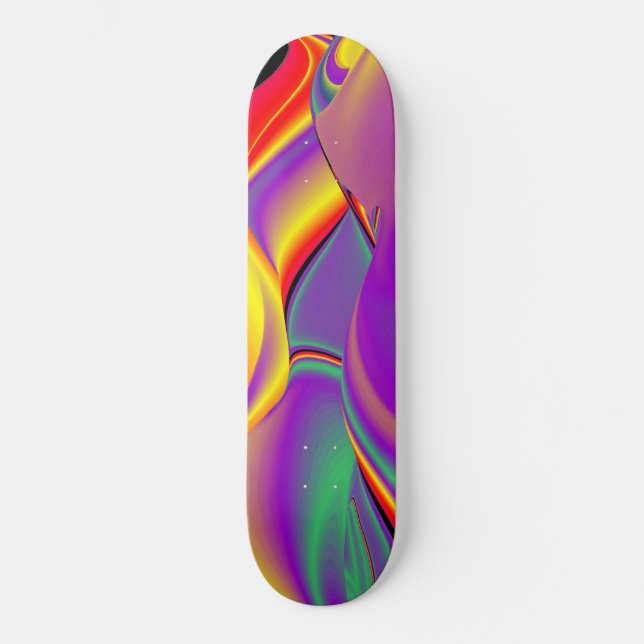 Skate Magia das cores, Abstrato 3D Rainbowart (Frente)