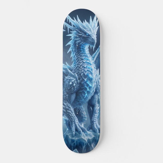 Skate Magnífico Dragão de Gelo Azul  (Frente)