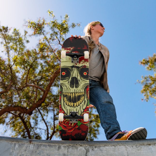 Skate Maldito Rosa Robot Skull (Ao ar livre 1)