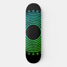 Skate Mandala Abstrato Geométrico Padrão Verde Preto
